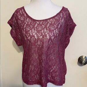 Material Girl Lace Blouse - Deep Pink
